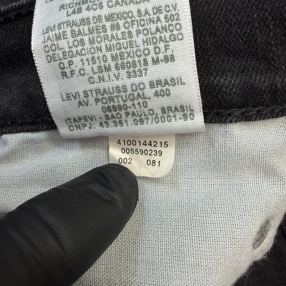 Levi's 559 Jeans Men Relaxed Straight Black 34x31 Cotton‎ Stretch Denim Casual